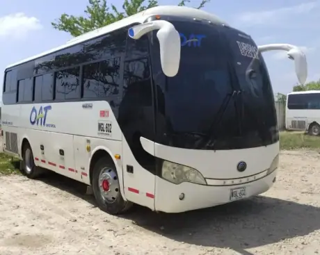 Autobús con conductor para moverse por Cartagena, por trayectos o por doce horas.