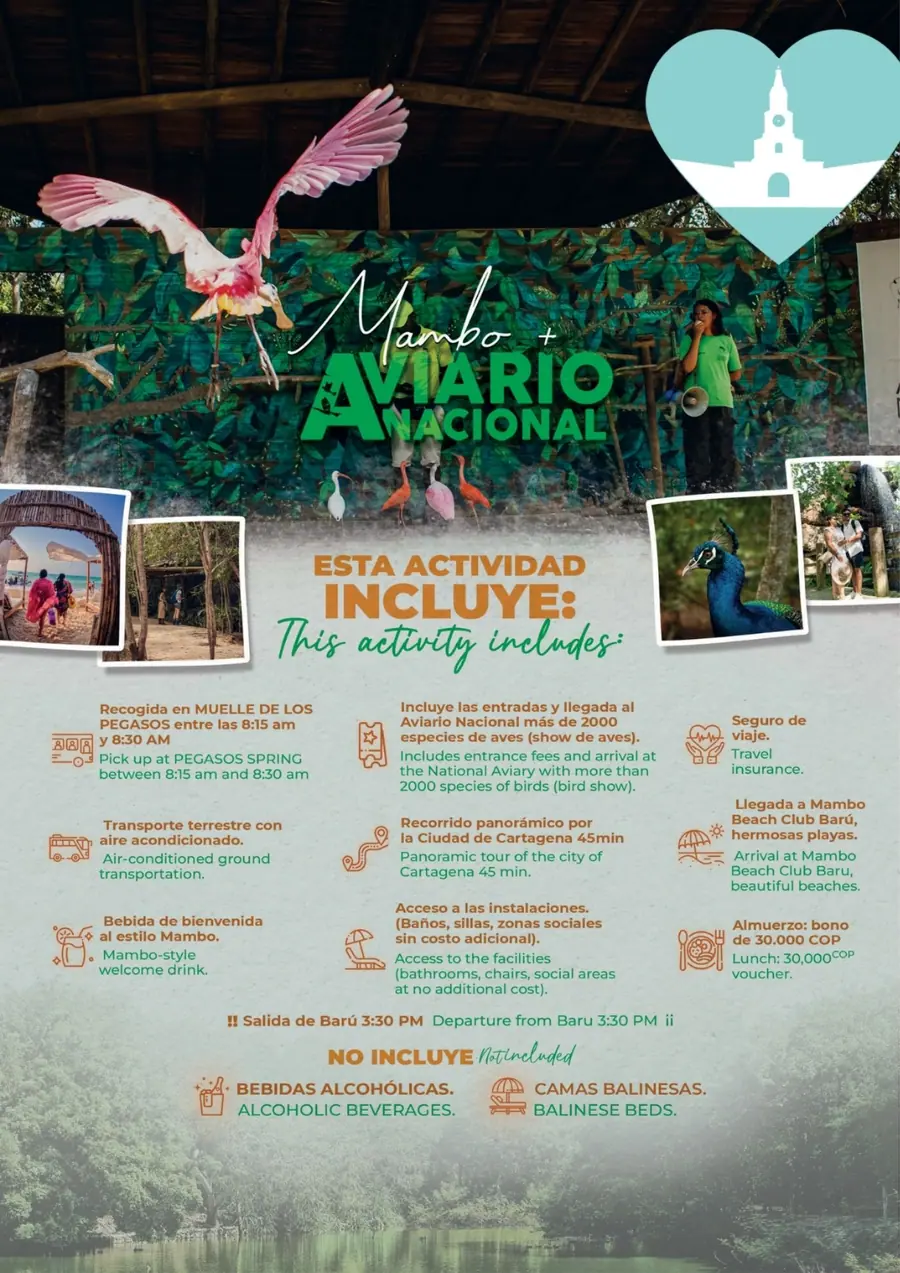 Combo Aviario Nacional y Mambo Beach Club Barú — 2