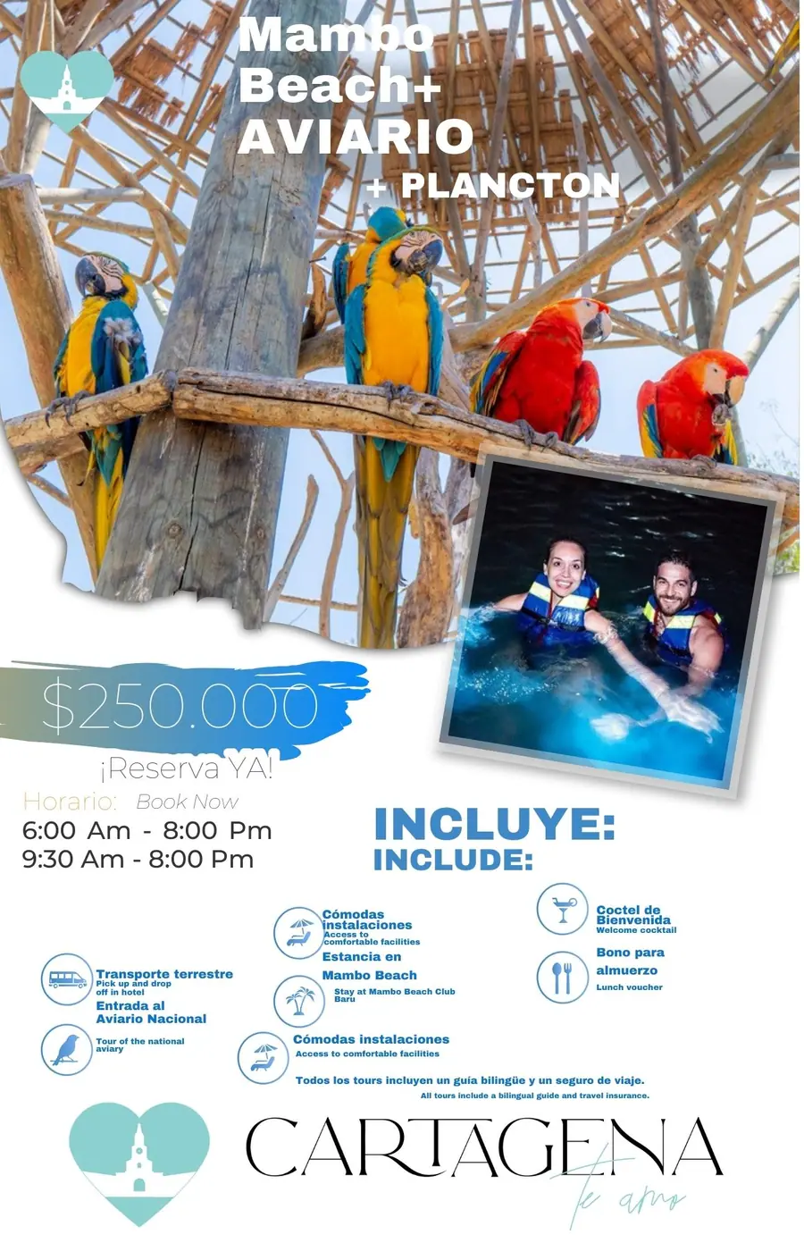Mambo Beach, Aviario Nacional y plancton en Barú — 2