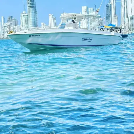 Bote Todomar de 38 pies con baño, sonido y dos motores de 250 HP para Rosario, Barú y Cholón.